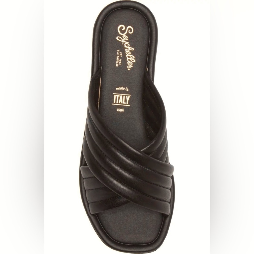 Seychelles Word for Word Slide Sandals in Black